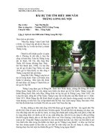 Bài tìm hiểu 1000 năm Thăng Long Hà Nội