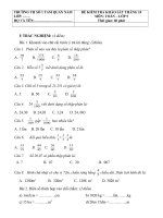 Đề kiểm tra khảo sát tháng 10