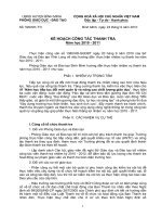 KẾ HOẠCH CÔNG TÁC THANH TRA Năm học 2010 - 2011