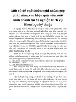 Một số đề suất kiến nghị nhằm góp phần nâng cao hiệu quả  sản xuất kinh doanh tại Xí nghiệp Dịch vụ Khoa học kỹ thuật