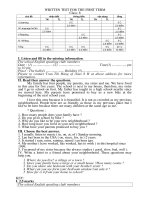 đề kiểm tra kì I tiếng anh 8