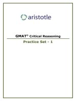 Aristotle GMAT Critical Reasoning Practice Set - 1