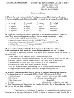 Dề thi thử TS Vào lớp 10
