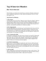 Top 10 Interview Blunders
