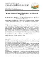 Review and analysis of renewable energy perspectives in Serbia