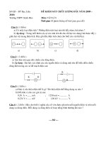 ĐỀ VÀ ĐÁP ÁN KTCL ĐẦU NĂM TOÁN 8(2009-2010)