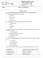 Đề Kiểm tra định kì ck1 môn Lịch sử 4