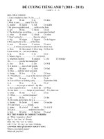 HD ÔN TẬP & BỘ ĐỀ KT ANH 7 LẦN 1 - 2010