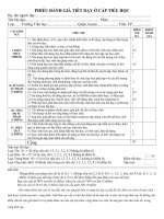 Phiếu đánh giá tiết dạy tiểu học