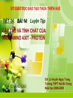 Bài 14: Luyện Tập cấu tạo của Amin, amoni ...(Dự thi GVG tỉnh)
