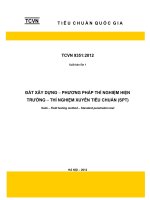 TCVN 9351 2012- Đất xây dựng, phương pháp thí nghiệm hiện trường, thí nghiệm xuyên tiêu chuẩn