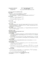 Đề thi và đáp án đại học môn toán khối D năm 2009
