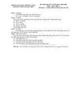 Đề kiểm tra học kì I, môn Hóa 9