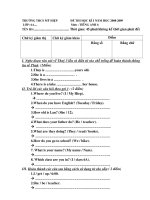 Đề Anh Văn HKI 08-09 đề 1