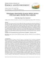 Performance characteristic of energy selective electron (ESE) heat engine with filter heat conduction