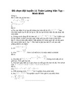 Đề chọn đội tuyển 11 Toán Lương Văn Tụy - Ninh Bình