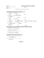 đề thi cuối kì 1- TA lớp 4