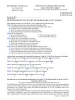 ĐỀ THI TUYỂN SINH ĐẠI HỌC NĂM 2013 Môn: TIẾNG ĐỨC; Khối D mã đề   913 