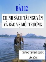 khối 11 bài chính sách tài nguyên và bảo vệ môi trường