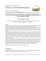 CFD for hydrodynamic efficiency and design optimization of key elements of SHP