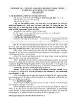 KẾ HOẠCH HOẠT ĐỘNG CỦA HỘI ĐỒNG BỘ MÔN NĂM HỌC 2010