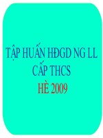 Bài giảng tập huấn HDGD NGLL hè 2009