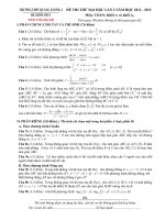 ĐỀ THI THỬ ĐẠI HỌC LẦN 2 NĂM HỌC 2012 - 2013 Môn: TOÁN; Khối A và khối A1