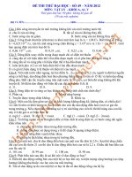 ĐỀ THI THỬ ĐẠI HỌC SỐ 49 NĂM 2012 MÔN VẬT LÝ KHỐI A, A1, V