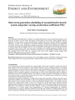 Short term generation scheduling of cascaded hydro electric system using time varying acceleration coefficients PSO