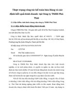 Thực trạng công tác kế toán bán Hàng và xác định kết quả kinh doanh  tại Công ty TNHH Phú Thái