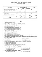 KIỂM TRA 45'''' TIÊT 9( MA TRẬN-ĐÁP ÁN)