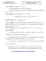 ĐỀ THI THỬ ĐẠI HỌC LẦN THỨ NHẤT 2013 TRƯỜNG THPT PHAN ĐĂNG LƯU Môn TOÁN ; Khối D