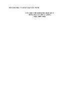 Cấu trúc đề KT Địa 12 GDTX