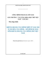 Khủng hoảng tài chính nhìn từ giác độ tự do hóa tài chính   mô hình cảnh báo khủng hoảng tài chính cho việt nam 