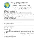 Mẫu Giấy YC trả tiền BH tai nạn (Bảo việt)