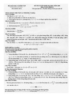ĐỀ THI VÀ ĐÁP ÁN TOÁN KHỐI B + D 2009