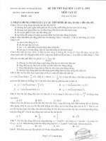 ĐỀ THI THỬ ĐẠI HỌC LẦN 1 NĂM 2012 MÔN VẬT LÍ TRƯỜNG THPT CHUYÊN ĐHSP 