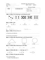 Đề Kiểm tra giữa kì I_Toán khối 1