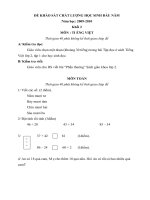 Đề khảo sát đầu năm môn T +TV Tiểu học