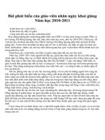 Bài phát biểu của giáo viên nhân ngày khai giảng