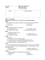 Đề thi Học kì 2 Hóa 9