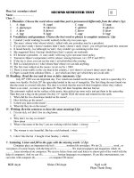 Anh 9- Kiểm Tra học kỳ II