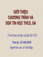 giới thiệu SGK tin 9