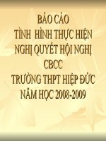 Tóm tắt báo cáo cho họi nghị cbcc năm học 2009-2010
