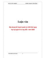 Xây dựng kế hoạch quản lý chất thải nguy hại tại Quận 6 từ nay đến năm 2020