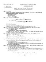 Đề và đáp án thi HSG tỉnh Hóa học 12