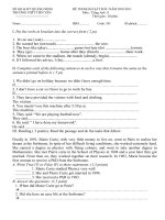 Tiếng Anh 11: Đề thi - Đáp án KSĐN 2010-2011