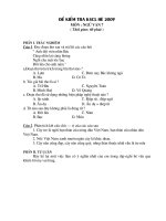 Đề khảo sát chất lượng Văn 7 - hè 2009