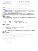 đề KTHKI hóa 10