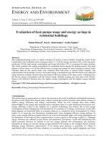 Evaluation of heat pumps usage and energy savings in residential buildings